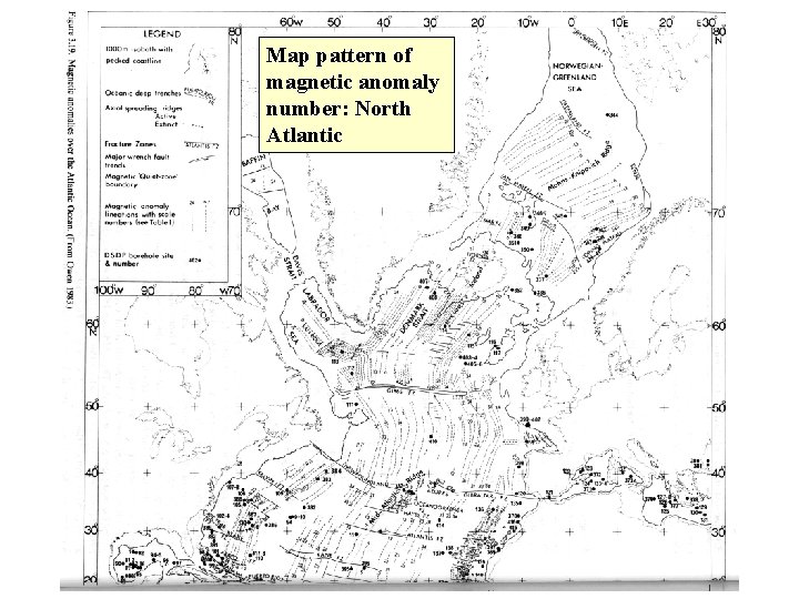 Map pattern of magnetic anomaly number: North Atlantic 