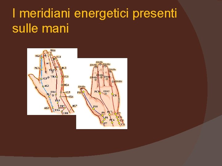 I meridiani energetici presenti sulle mani 