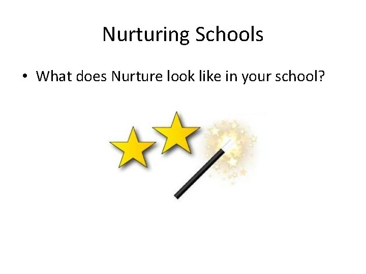 Nurturing Schools • What does Nurture look like in your school? 