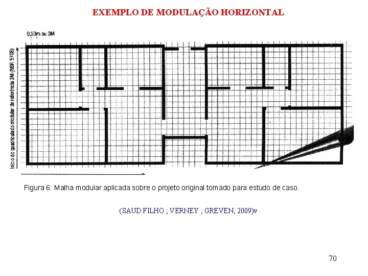 EXEMPLO DE MODULAÇÃO HORIZONTAL Figura 6: Malha modular aplicada sobre o projeto original tomado