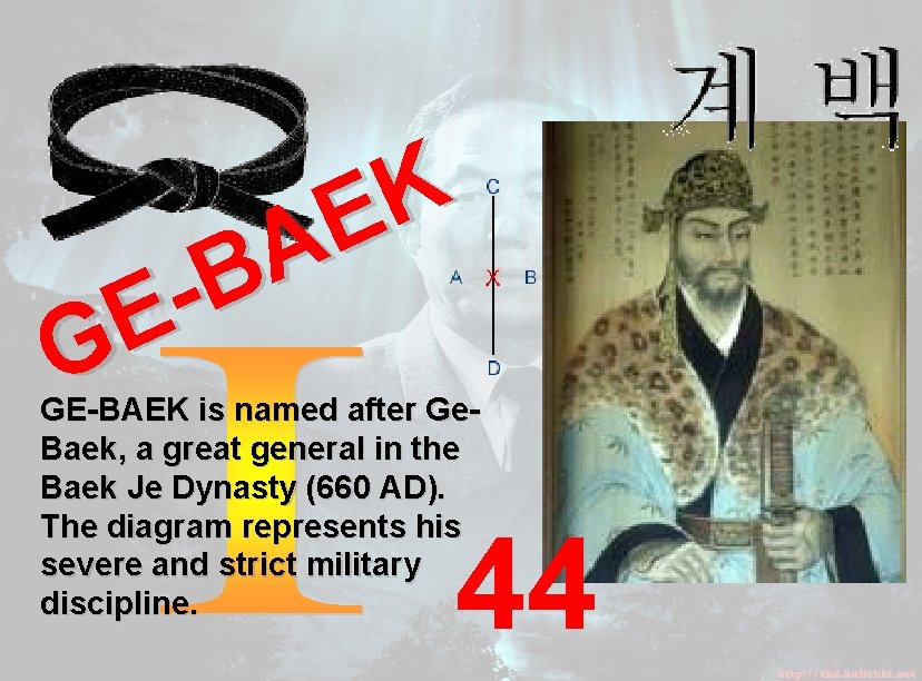 K E A B E G GE-BAEK is named after Ge. Baek, a great