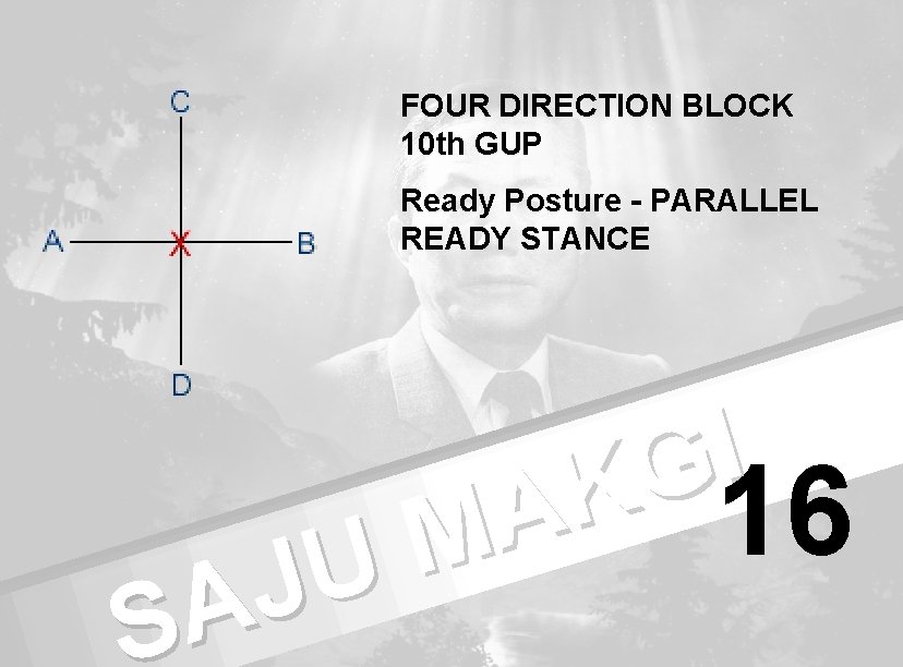 FOUR DIRECTION BLOCK 10 th GUP Ready Posture - PARALLEL READY STANCE U J