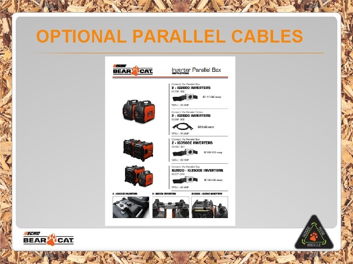OPTIONAL PARALLEL CABLES 