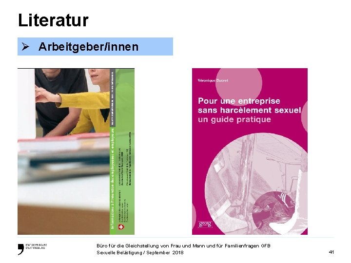 Literatur Ø Arbeitgeber/innen — Büro für die Gleichstellung von Frau und Mann und für