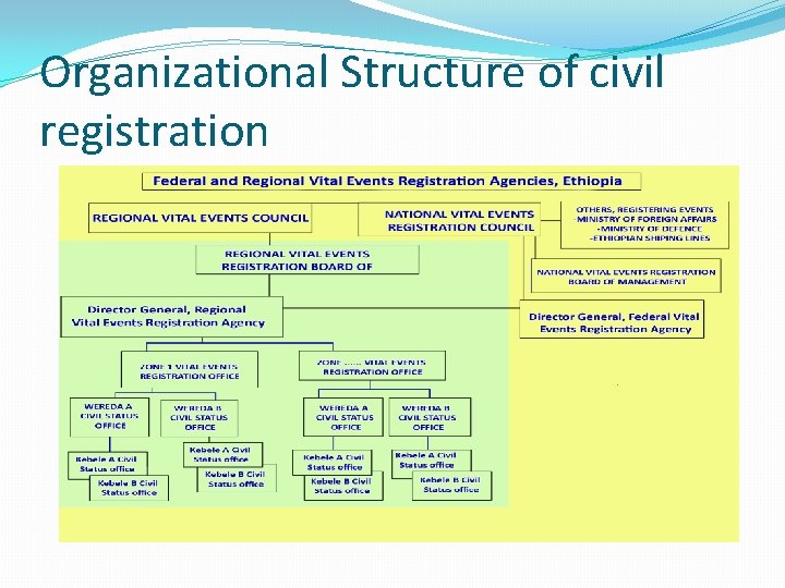 Organizational Structure of civil registration 