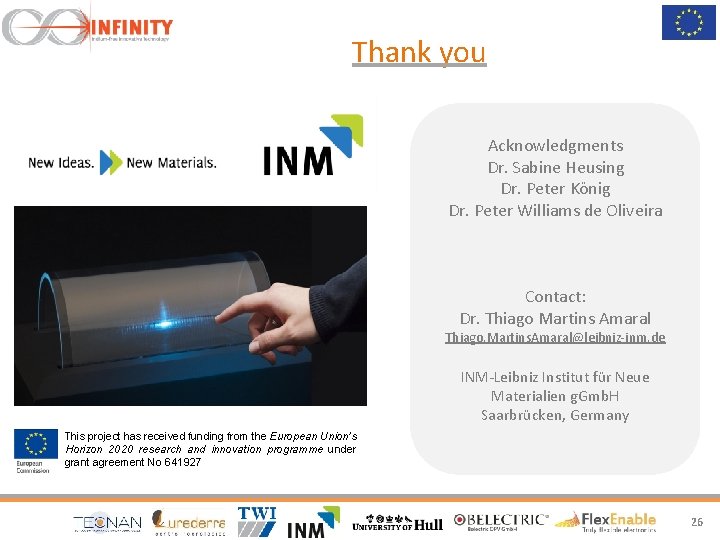 Thank you Acknowledgments Dr. Sabine Heusing Dr. Peter König Dr. Peter Williams de Oliveira