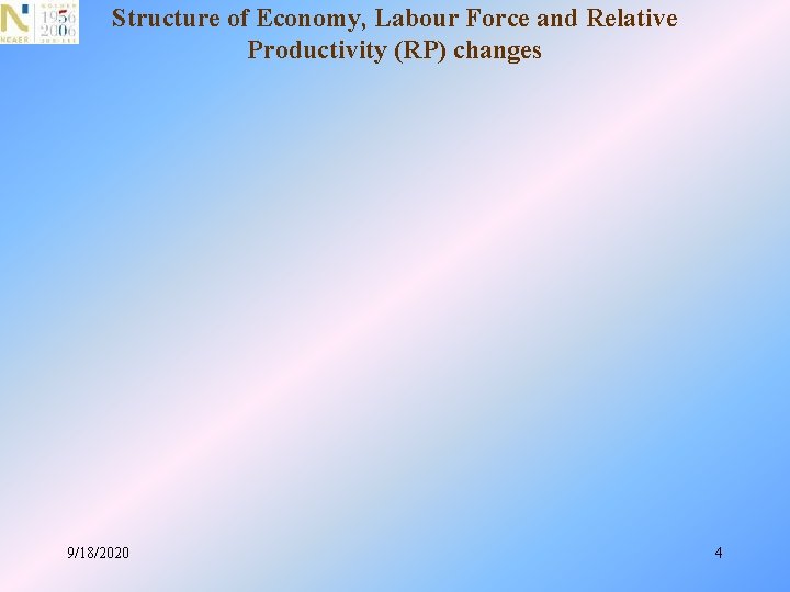 Structure of Economy, Labour Force and Relative Productivity (RP) changes 9/18/2020 4 