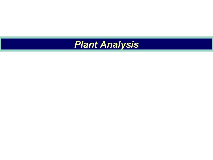 Plant Analysis 
