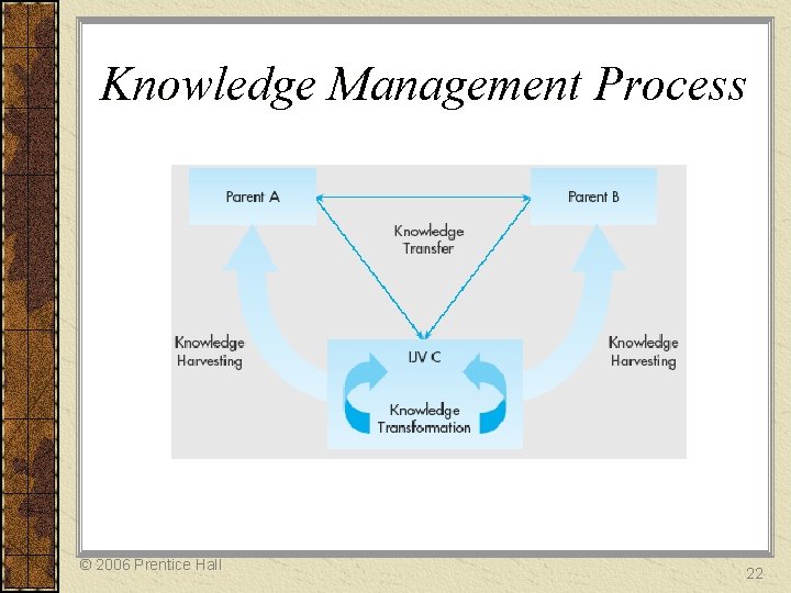 Knowledge Management Process © 2006 Prentice Hall 22 
