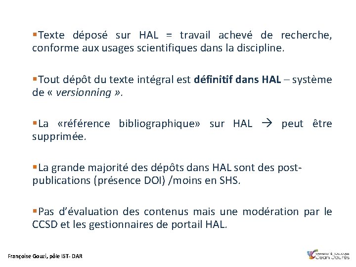 §Texte déposé sur HAL = travail achevé de recherche, conforme aux usages scientifiques dans