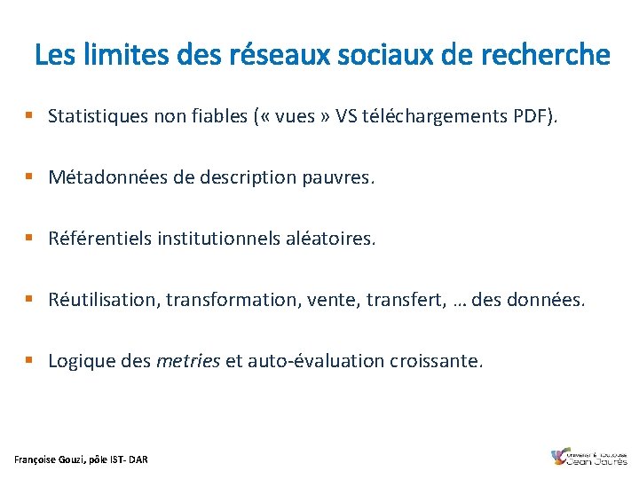 Les limites des réseaux sociaux de recherche § Statistiques non fiables ( « vues