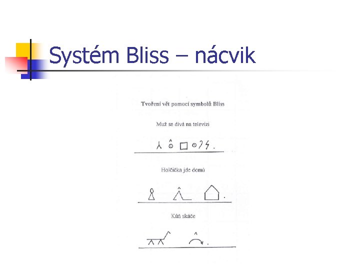 Systém Bliss – nácvik 