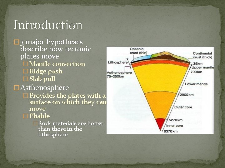 Introduction � 3 major hypotheses describe how tectonic plates move � Mantle convection �