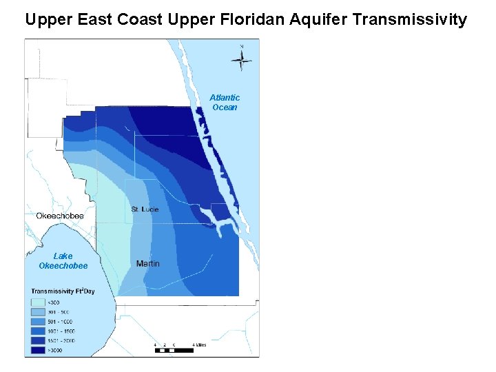 Upper East Coast Upper Floridan Aquifer Transmissivity Atlantic Ocean Lake Okeechobee 