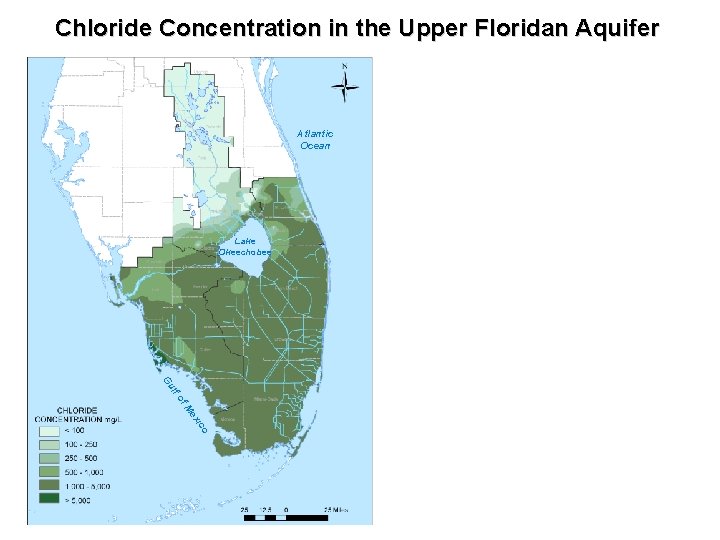 Chloride Concentration in the Upper Floridan Aquifer Atlantic Ocean Lake Okeechobee f. M fo