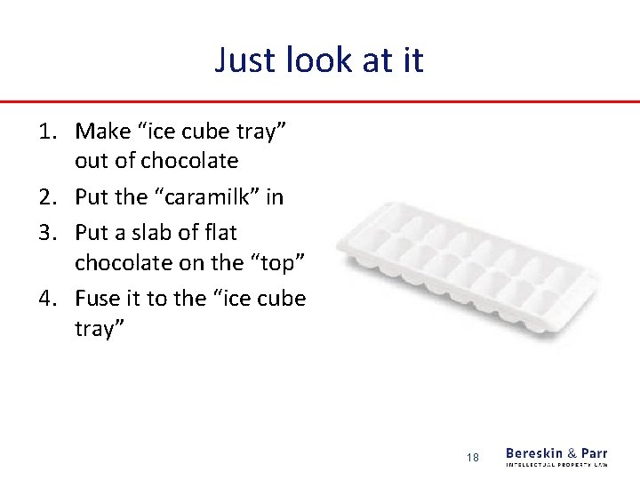 Just look at it 1. Make “ice cube tray” out of chocolate 2. Put