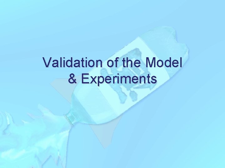 Validation of the Model & Experiments 