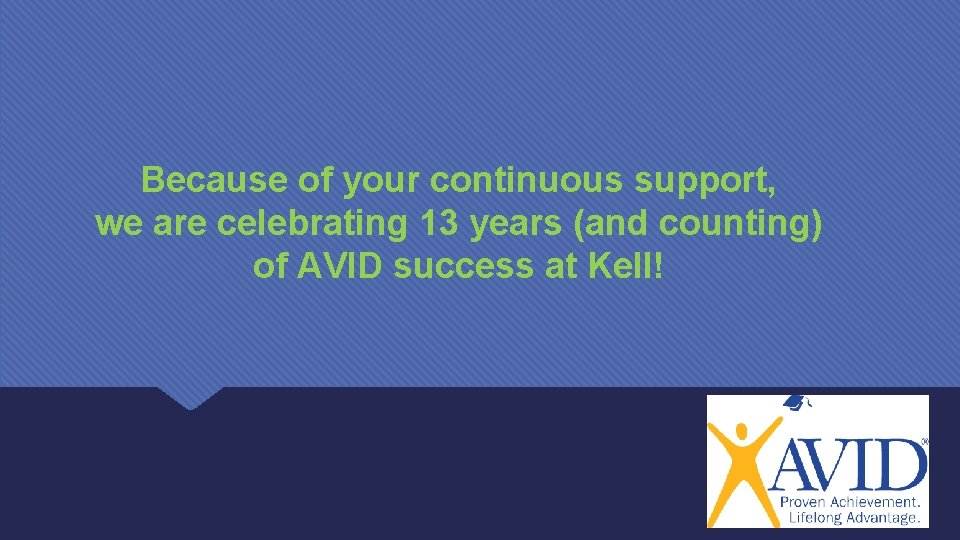 Because of your continuous support, we are celebrating 13 years (and counting) of AVID