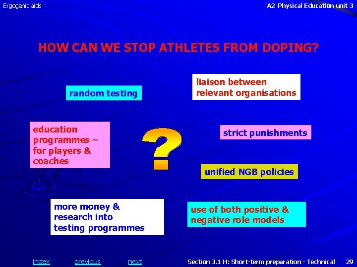 Ergogenic aids A 2 Physical Education unit 3 HOW CAN WE STOP ATHLETES FROM