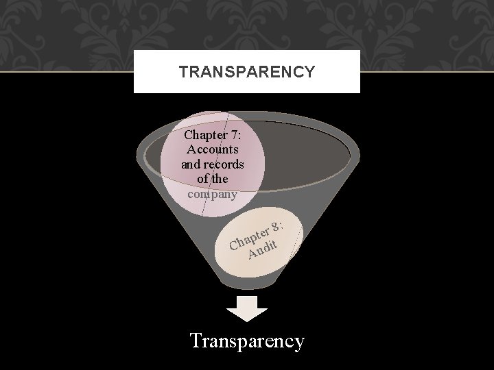 TRANSPARENCY Chapter 7: Accounts and records of the company : 8 r e t