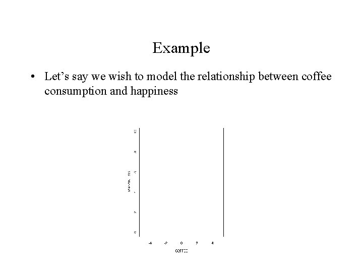 Example • Let’s say we wish to model the relationship between coffee consumption and