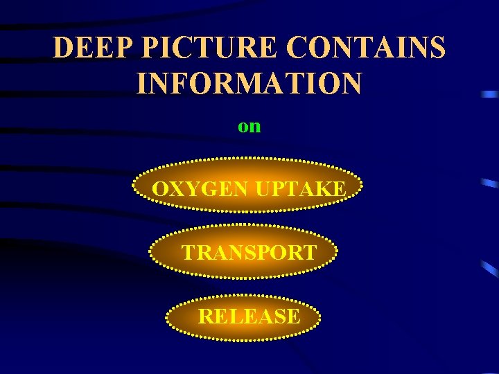 DEEP PICTURE CONTAINS INFORMATION on OXYGEN UPTAKE TRANSPORT RELEASE 