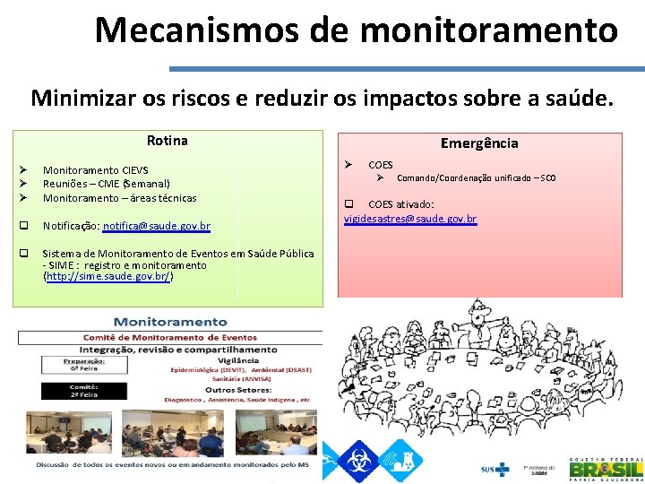 Mecanismos de monitoramento Minimizar os riscos e reduzir os impactos sobre a saúde. Rotina