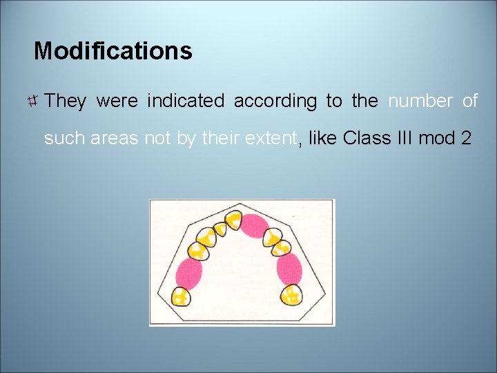 Modifications They were indicated according to the number of such areas not by their