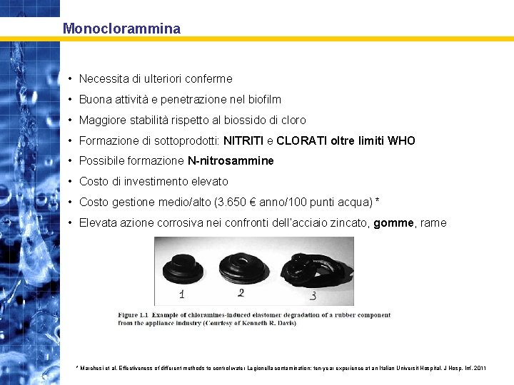 Monoclorammina • Necessita di ulteriori conferme • Buona attività e penetrazione nel biofilm •