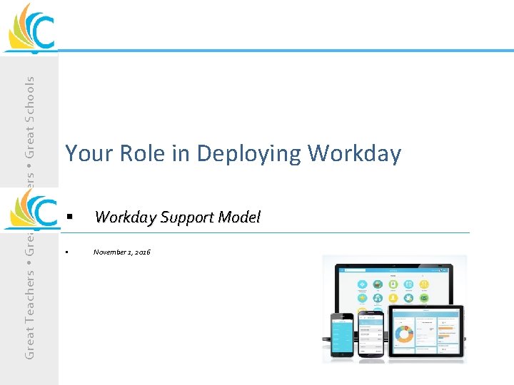 Great Teachers Great Leaders Great Schools Your Role in Deploying Workday § Workday Support