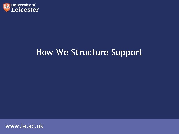 How We Structure Support www. le. ac. uk 