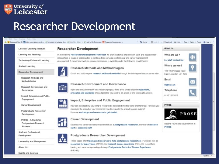 Researcher Development 