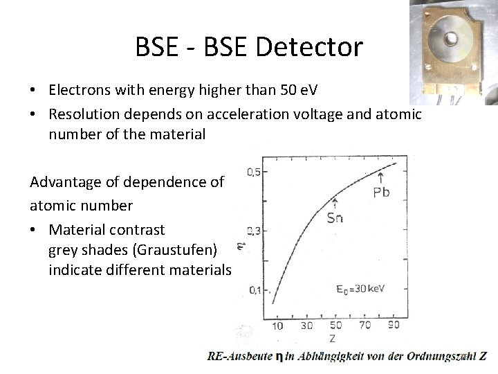 BSE - BSE Detector • Electrons with energy higher than 50 e. V •