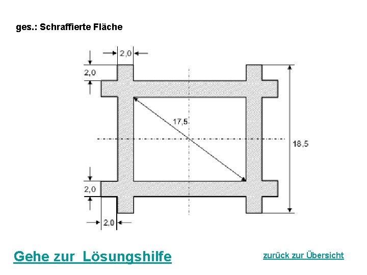 ges. : Schraffierte Fläche Gehe zur Lösungshilfe zurück zur Übersicht 