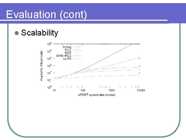 Evaluation (cont) l Scalability 