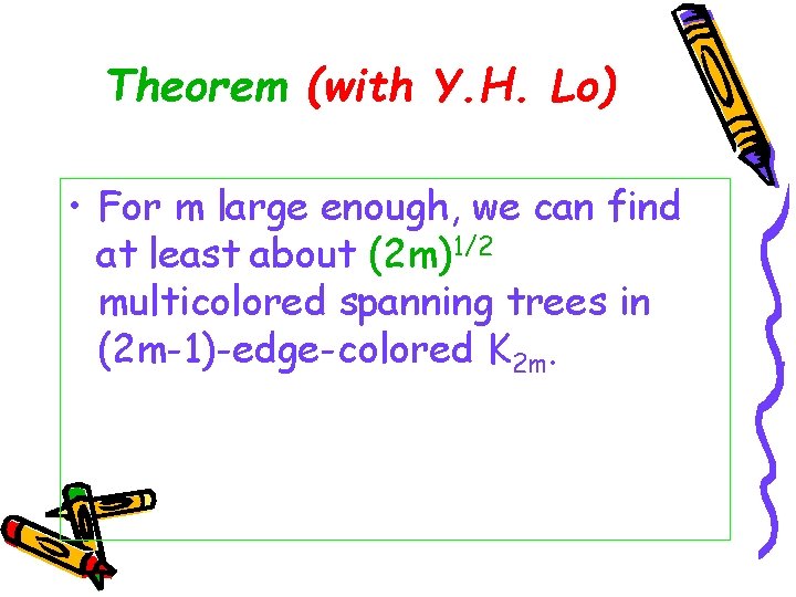 Theorem (with Y. H. Lo) • For m large enough, we can find at