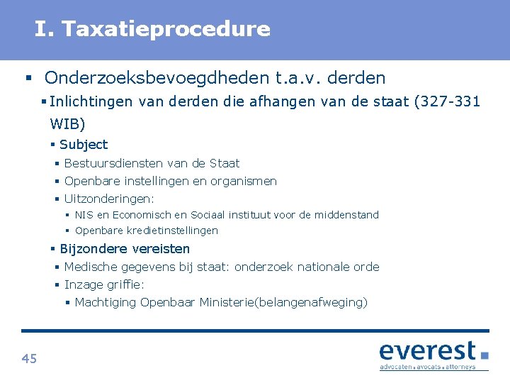 Titel I. Taxatieprocedure § Onderzoeksbevoegdheden t. a. v. derden § Inlichtingen van derden die