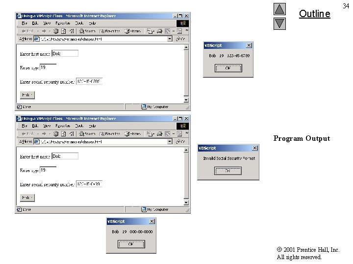 Outline Program Output 2001 Prentice Hall, Inc. All rights reserved. 34 