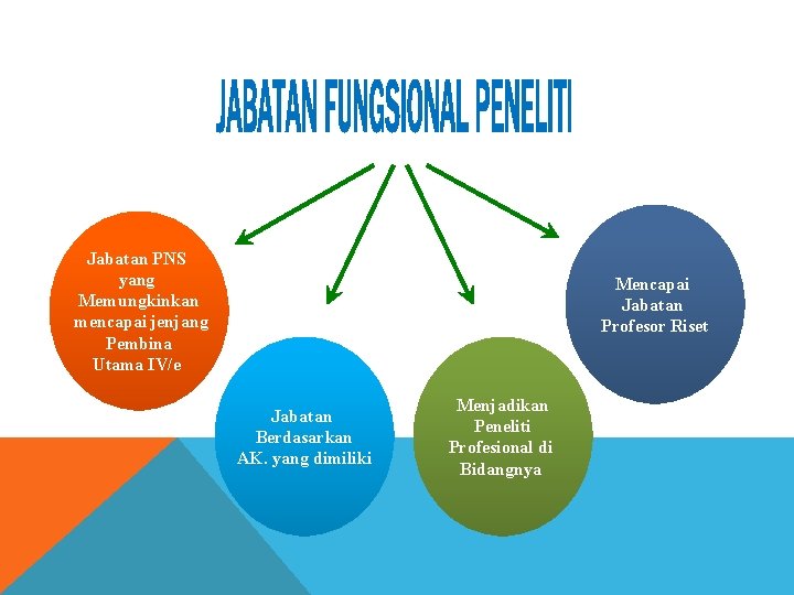 Jabatan PNS yang Memungkinkan mencapai jenjang Pembina Utama IV/e Mencapai Jabatan Profesor Riset Jabatan