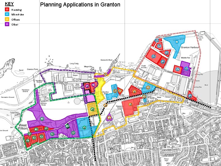 KEY Planning Applications in Granton Housing Mixed-use Offices Other h i f g d