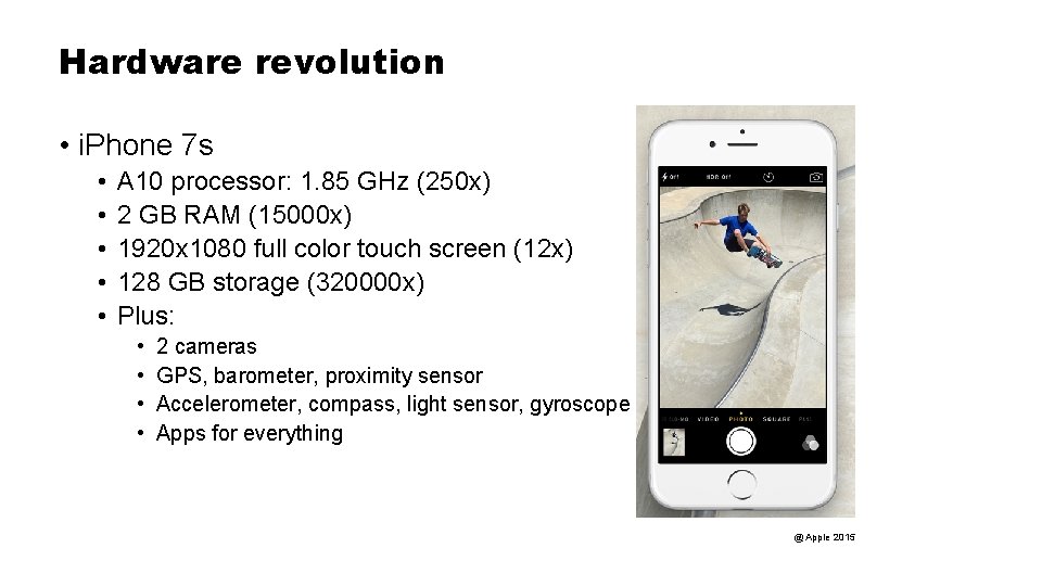 Hardware revolution • i. Phone 7 s • • • A 10 processor: 1.