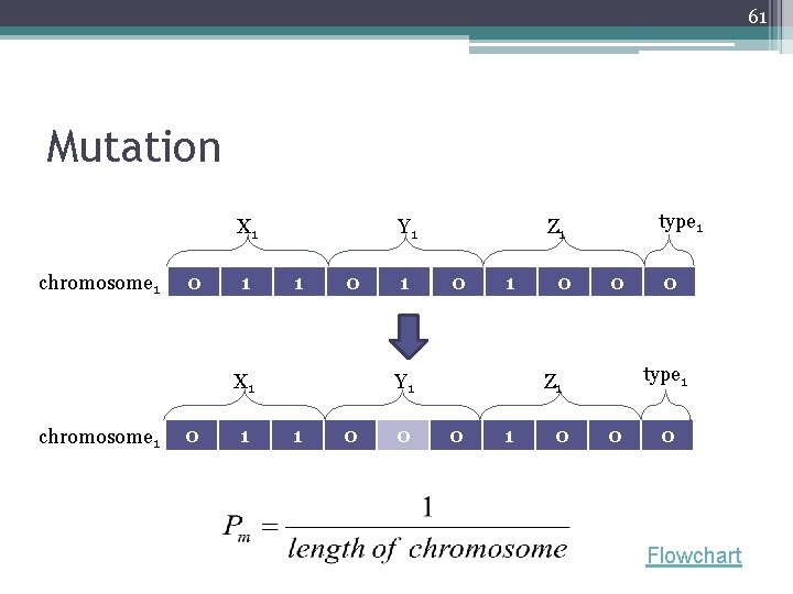 61 Mutation X 1 chromosome 1 0 1 Y 1 1 0 0 type