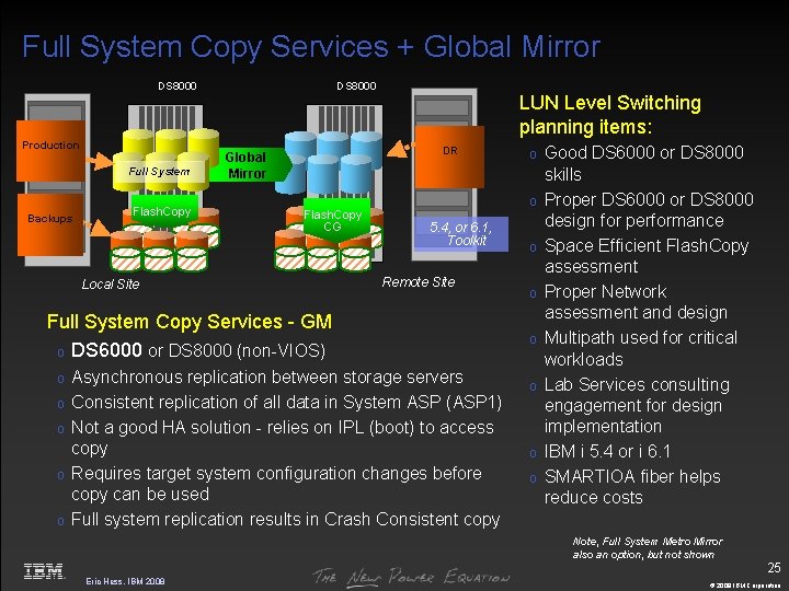 Full System Copy Services + Global Mirror DS 8000 Production Full System Backups Flash.