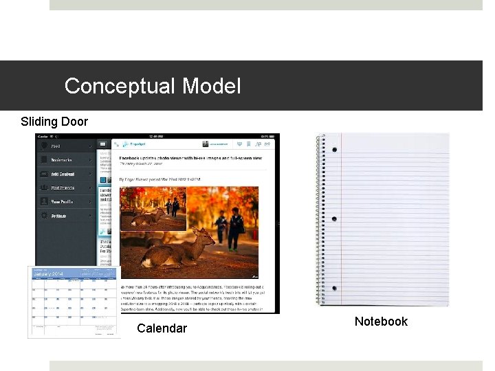 Conceptual Model Sliding Door Calendar Notebook 