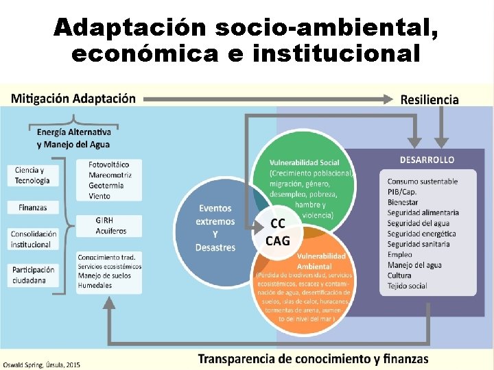 Adaptación socio-ambiental, económica e institucional 