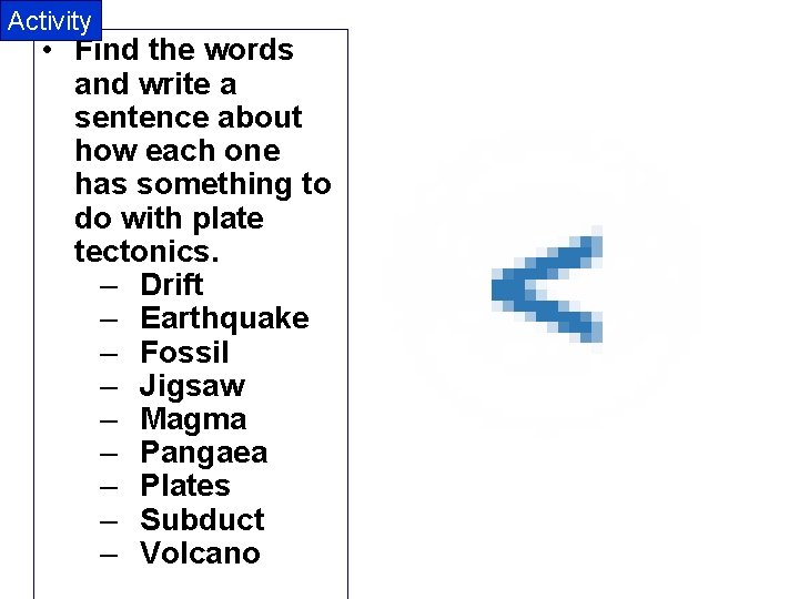 Activity • Find the words and write a sentence about how each one has