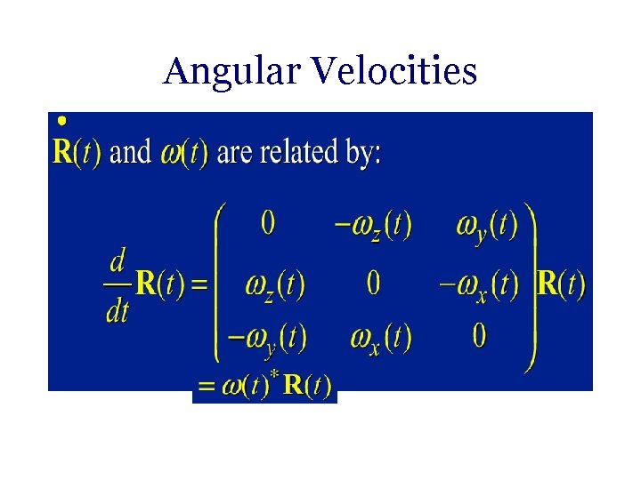 Angular Velocities 