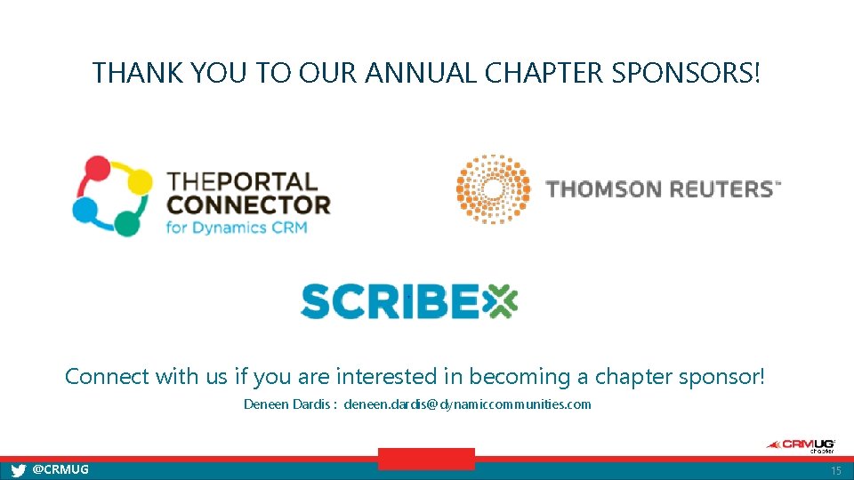 THANK YOU TO OUR ANNUAL CHAPTER SPONSORS! Connect with us if you are interested