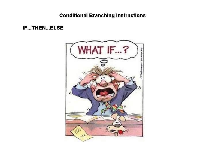 Conditional Branching Instructions IF. . . THEN. . . ELSE 
