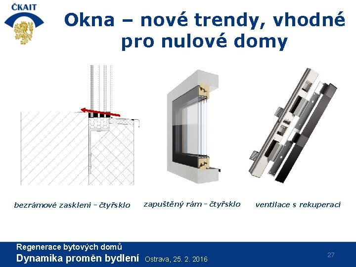 Okna – nové trendy, vhodné pro nulové domy bezrámové zasklení - čtyřsklo zapuštěný rám